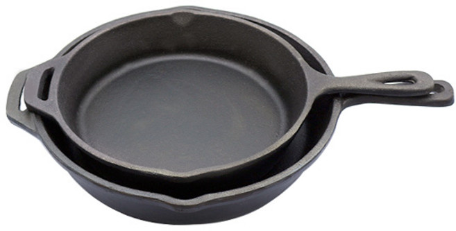 국산 캠핑용 업소용 가정용 두꺼운 주물팬 구이판 2size, 대 300mm, 1개