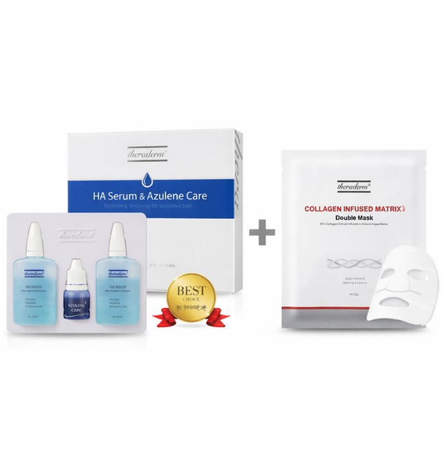 쎄라덤 HA세럼 &아줄앰플 키트+쎄라덤 콜라겐 벨벳 더블 마스크+증정품, 1개, 40ml