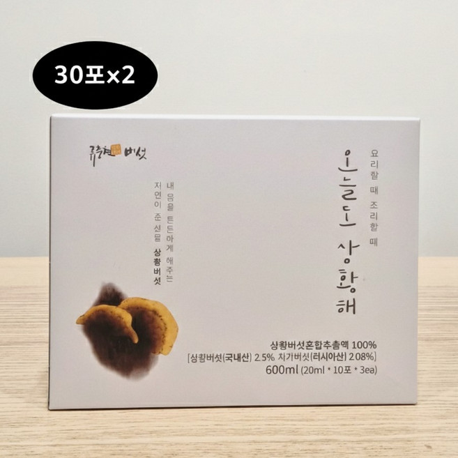 류충현약용버섯 오늘도상황해 상황버섯 차가버섯 혼합추출액 액상 스틱 건강즙 액기스 건강차 선물세트, 60개, 20ml