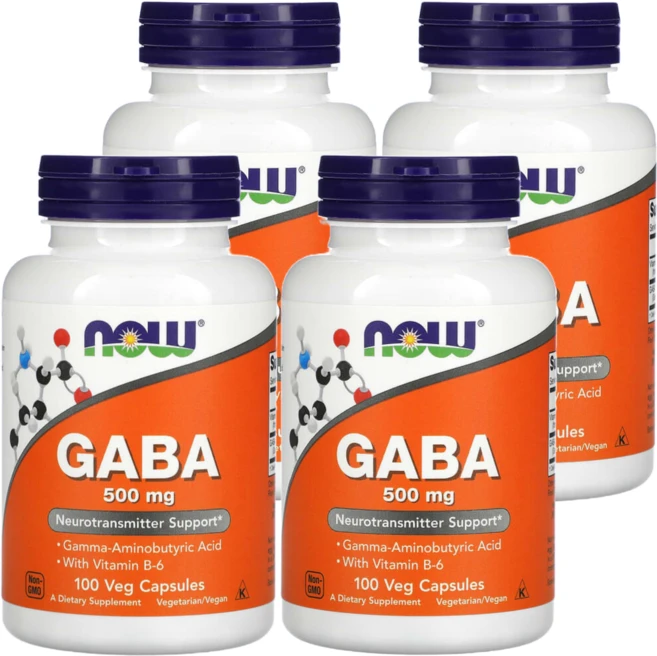 나우푸드 GABA 500mg 100캡슐 4통, 100정 - 쿠팡