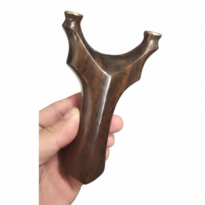 彈弓 傳統圓頭彈弓, 1個, 黑檀八稜 皮筋*2 綁圈*2 泥丸100