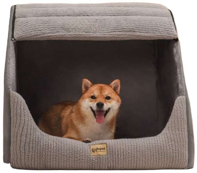 강아지 하우스 대형견텐트 고양이 실외 방한 난방 보온개집 먼지 방지 회색(담요포함) XL(20kg 이하), A. 먼지 방지 회색(담요포함), 1개