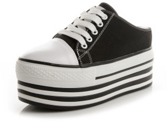 키높이 8cm 통굽 뮬슬리퍼 로퍼스니커즈