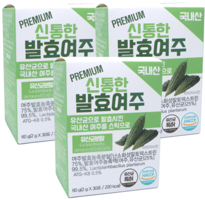 프리미엄 신통한 발효여주 유통기한26년10월23일, 3박스, 60g