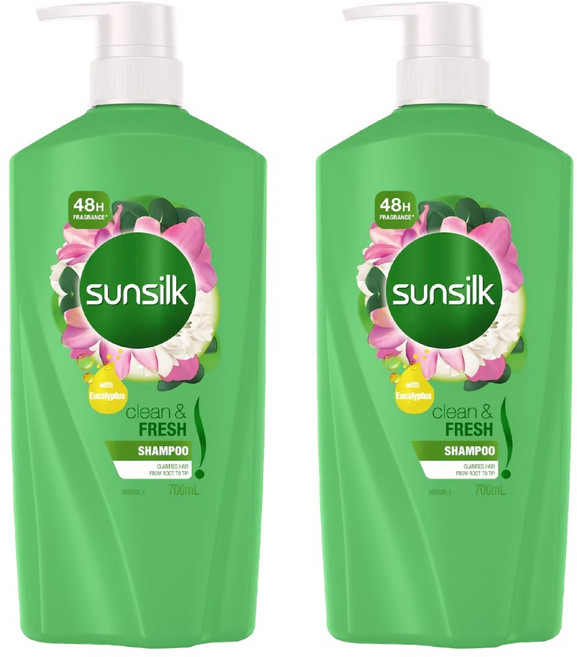 썬실크 클린 앤 프레쉬 샴푸 Sunsilk Clean Fresh Shampoo, 2개, 700ml