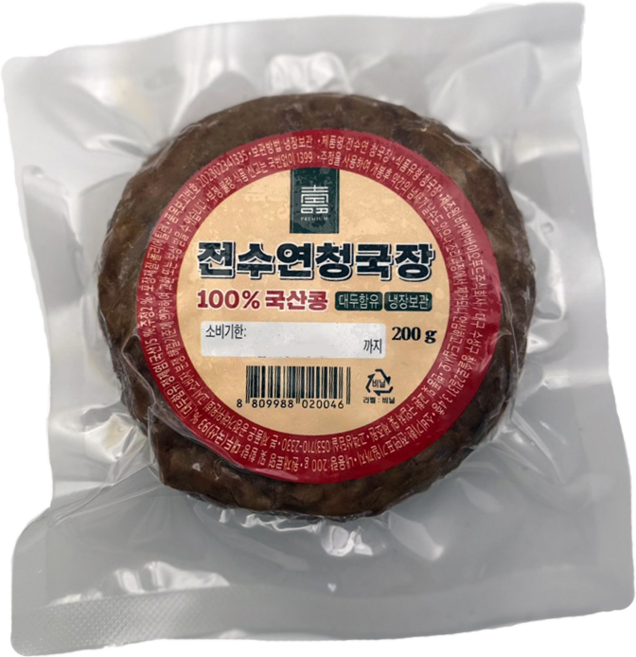 전수연저염 청국장(200gx3개) 국산콩으로 전통방식 발효 [원산지:국산(경상북도 안동시)], 3개, 200g