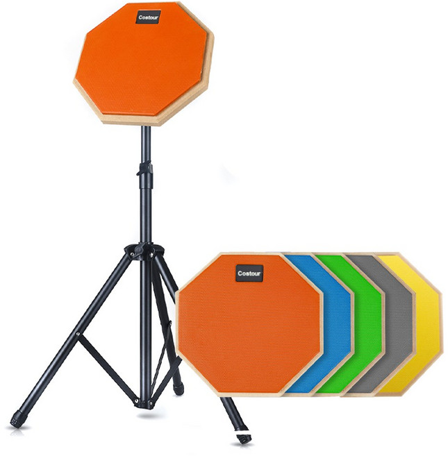 락모터스 가정용 연습용 8인치 드럼패드풀세트 드럼연습패드 무소음 타격감좋은드럼, 오렌지, 1개