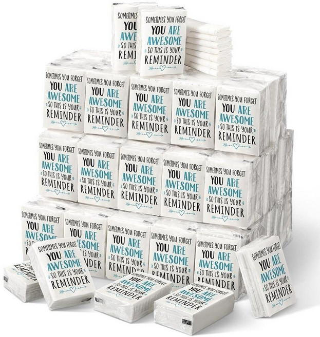 Fuutreo 200 Packs Pocket Tissues Travel Bulk Motivational Facial 3 Ply Inspirational Tissue Small