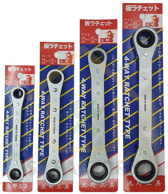 대만제 4in1 4방향 냉동라쳇 멀티렌치 육각렌치 스패너 수공구 에스제이팩토리툴하우스, PRW-1(9x10-11x12mm), 1개