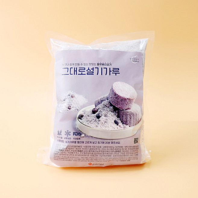 쌀이랑놀자 그대로 설기가루 백설기 쌀가루 블루베리 맛, 800g, 1개