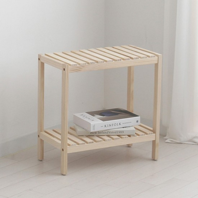 올리빙 원목 다용도 선반 신발장 2단 500, 2단 500 원목