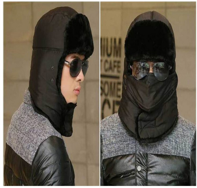 남성 귀달이모자 얼굴귀목커버 마스크분리형 겨울 패딩모자