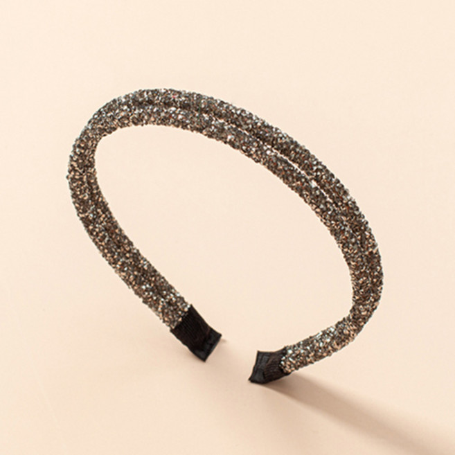 큐빅 두 줄 라인 얇은 헤어밴드 머리띠 H062