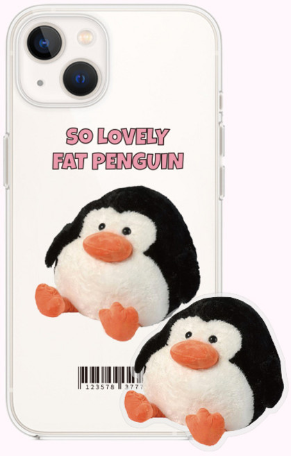 귀여운 펫펭귄 그립톡세트 투명 젤리 아이폰 갤럭시 폰케이스