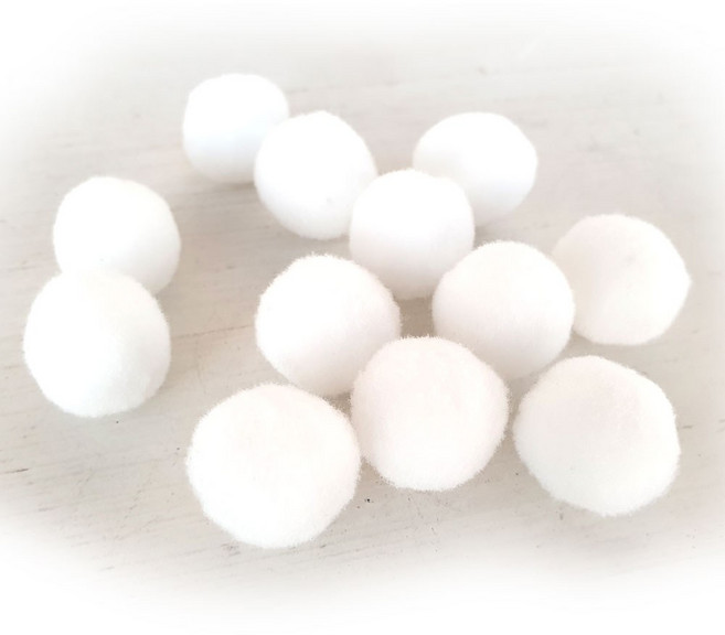 동글솜모루 ( 크리스마스 트리 장식 동물 강아지 곰돌이 만들기 ), 1세트, 흰색 white 1.8cm 15개