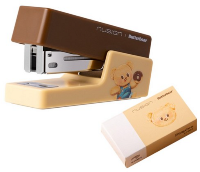 버터베어 미니 스테이플러 + 33호침 세트, COLOR  (브라운색상), 5세트