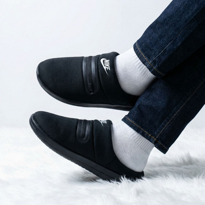 나이키 블랙 버로우 남자 겨울 슬리퍼 신발주머니증정