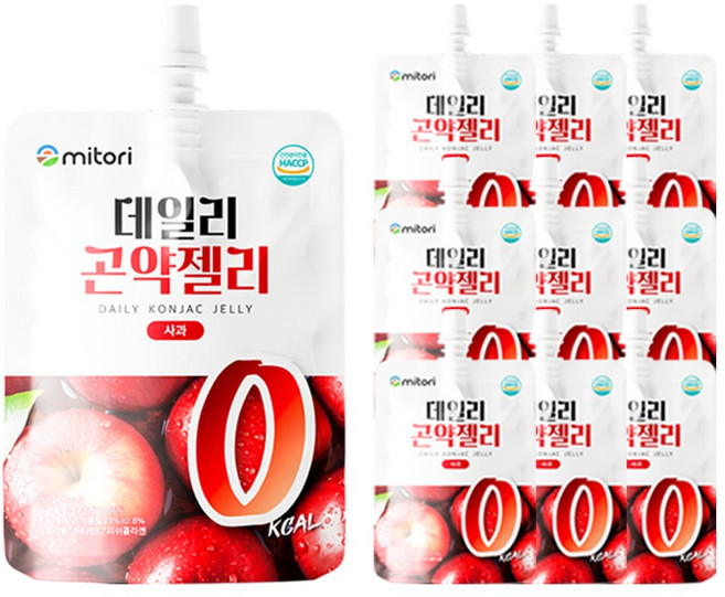 미토리 데일리 곤약젤리 0칼로리 사과맛, 10개, 150g