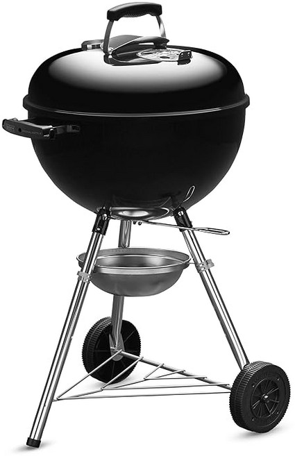 웨버(Weber) 바베큐 쿡탑 직경 47cm 오리지널 케틀 숯 캠프 6-8인용 [일본 정규품 10년 보증]1241308 온도계 첨부 1241308 검정, 1개