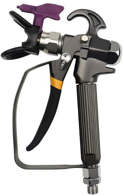 탄성코트건 호퍼건 에어리스 페인트 헤드 목기 A_블랙 스테인레스 스틸 스프레이 건 + 노즐 1개, A_블랙 스테인레스 스틸 스프레이 건 + 노즐 × 1개