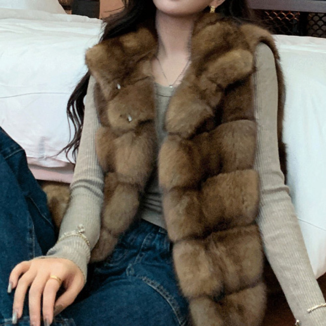 바이미니 에코 퍼 밍크 베스트 조끼