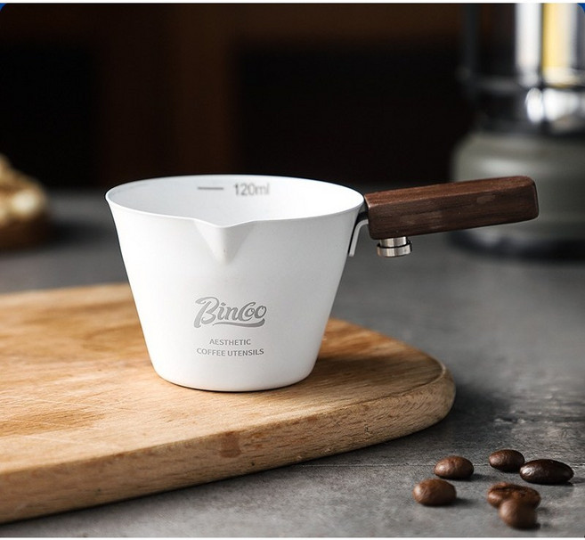 에브리샤인 이태리 Bincoo 스테인레스 에스프레소 개량컵, 1개, 화이트