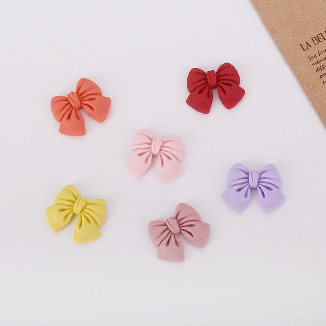 짱패브릭 파츠)리본 장식 /헤어핀 데코덴 슬라임DIY, 핑크, 1개