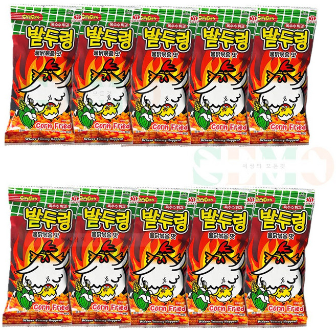 옥수수튀김 밭두렁 불닭볶음맛 45g 10봉, 10개
