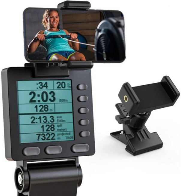 컨셉트 2 로잉 머신용 조절 가능한 휴대폰 홀더 회전 가능하고 안정적인 마운트 로우에그 스키에그 및 바이크에그의 PM 2345 모니터와 호환컨셉 로워 - 블랙, 로잉머신 유산소 노젓기 근력 운동 전신 컨셉 2 조정, 1개