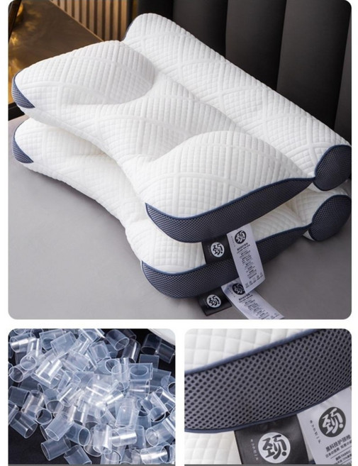 경추베개 거북 목 편안한 베개 견인 수면 목 가정용 경추 케어 배게 2개 1+1, PE경추베개 [한쌍] 그레이