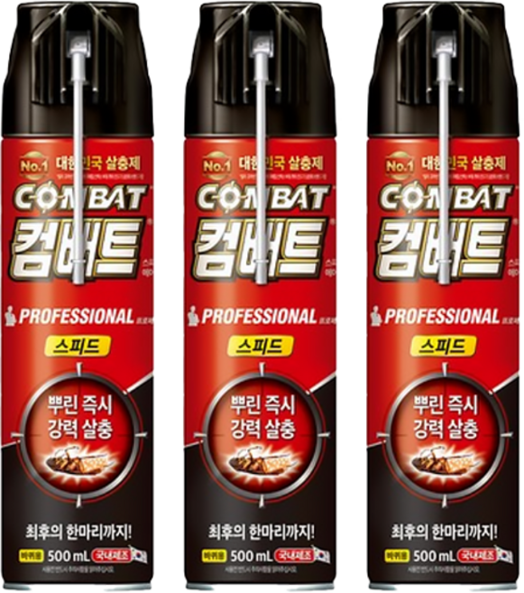 컴배트 스피드 500ml 3개 바퀴벌레약 살충제 스프레이