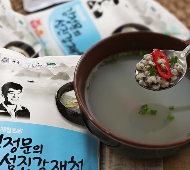 [슬로푸드] 하동 재첩국 김정문의섬진강재첩 간편식 500g 5팩 10팩, 10개