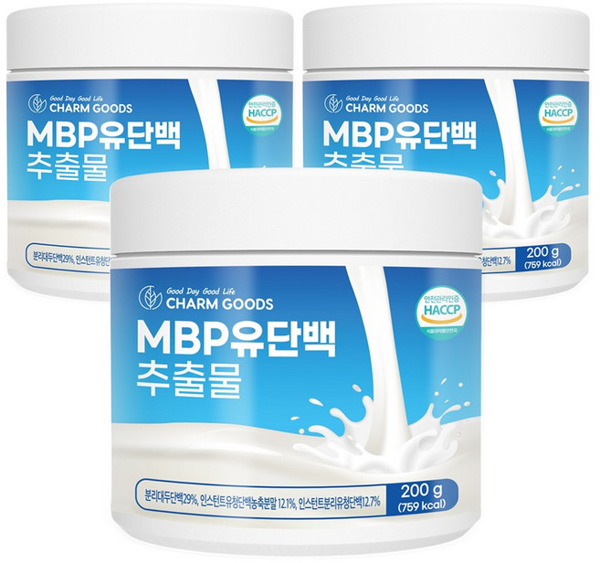 mbp 유단백 추출물 분말 가루 락토페린 분리대두 분리유청 단백질 콜라겐 함유 파우더, 3개, 200g