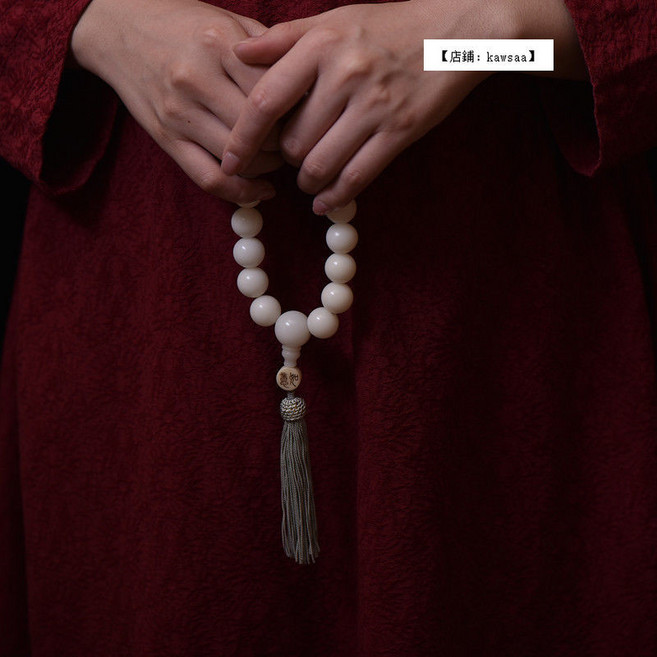 【福氣來】菩提子白玉菩提根十八子手持佛珠, 27顆吉祥款, 1個