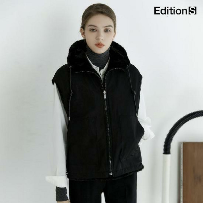 [론칭가79 000원→3만원↓] 에디션S FAUX 밍크퍼 베스트