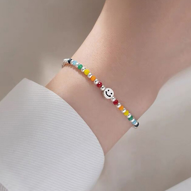 루미아 여성용 럭키 레인보우 스마일 팔찌
