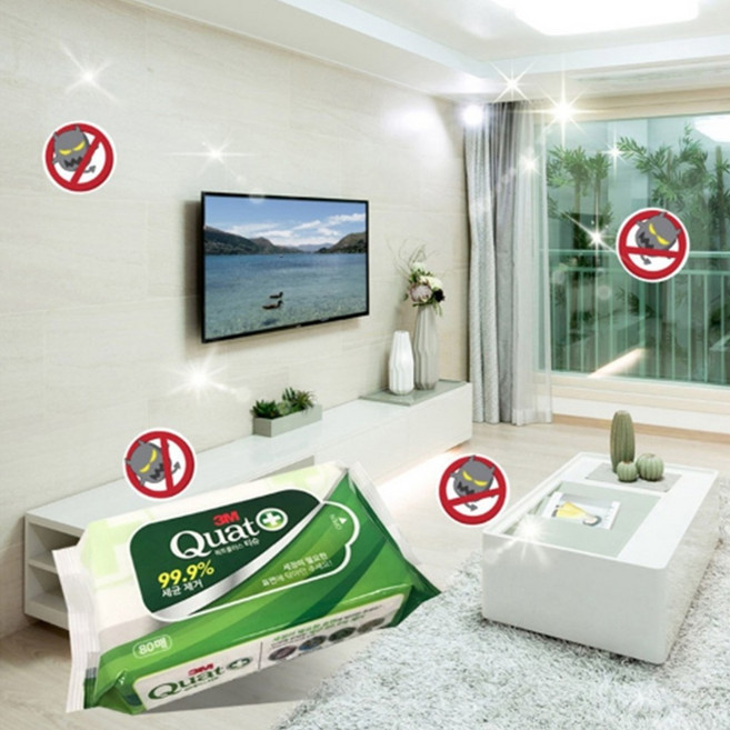 물티슈 일회용 행주 기름때 찌든때 키보드 주방 자동차내부 살균 소독 세척 크리너 80매