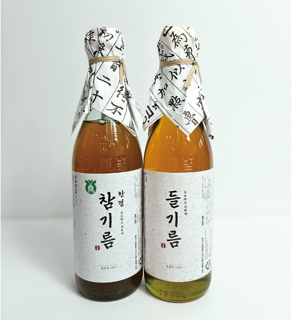 저온압착 한결 참기름 350ml + 들기름 350ml 고소하고 진한 참기름, 2개