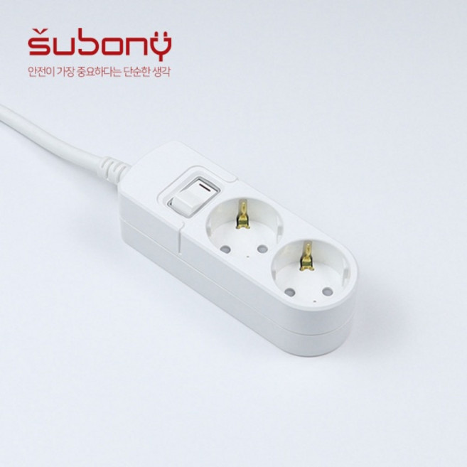 아트박스/문구앤토이스 [써보니] 통합 스위치 멀티탭 2구 1M, 상세페이지 참조, 1개