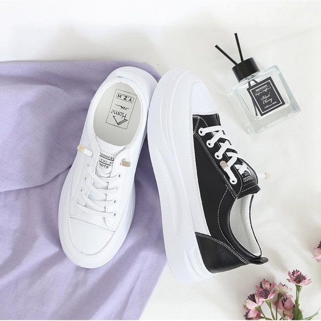 여성 클래식 끈고정 키높이 플랫폼 스니커즈 운동화