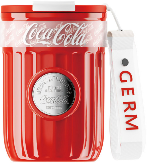 점 코카콜라 배지 진공 커피컵, 레드, 400ml, 1개