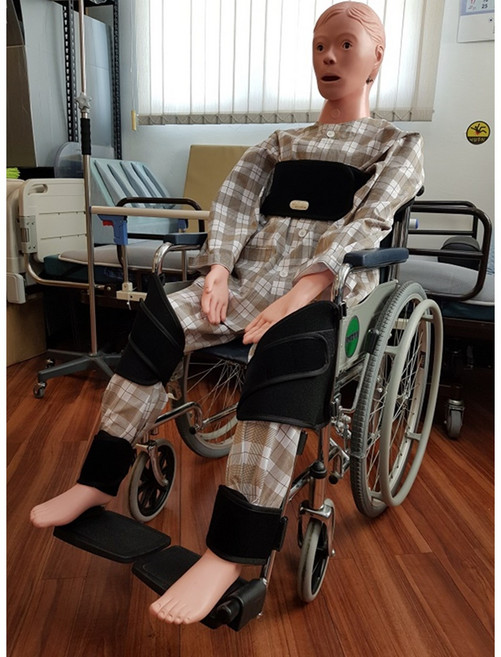 수동휠체어 안전벨트 가슴 무릎(엉덩이) 발목고정 안전띠 고정밴드 보호대, 1개