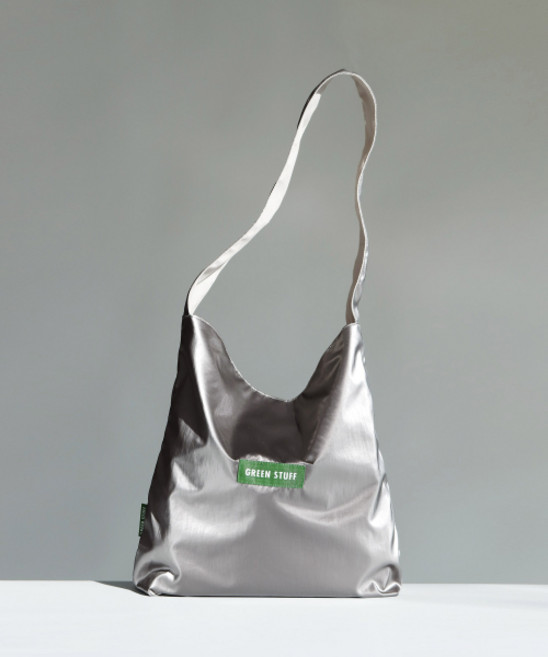 그린 STUFF 숄더백 에코백 가방 심풀 쇼퍼백 62 메탈릭 나일론 - titanium 실버