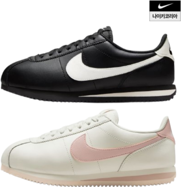 국내 정품 매장판 나이키 W 코르테즈 레더 레트로한 매력과 스펀지처럼 부드러운 중창 시소 디테일이 돋보이는 아이템