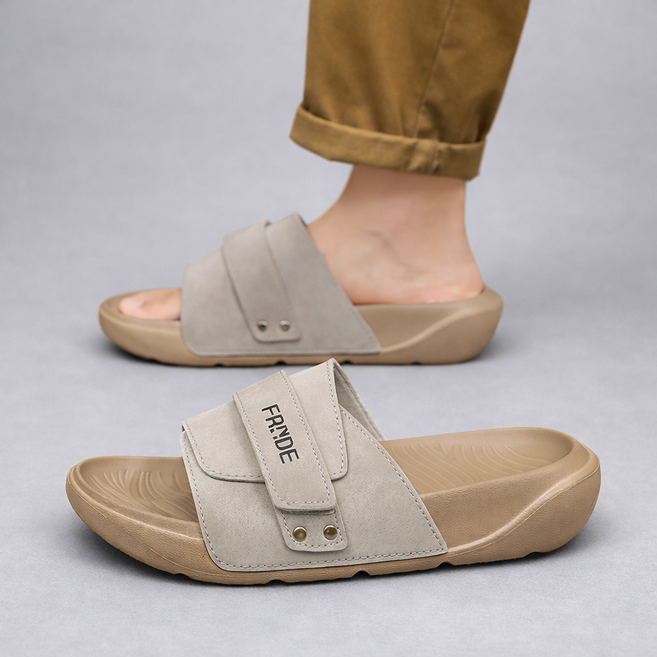 미노스토리 클래식 어반 컴포트 발편한 벨크로 남성 슬리퍼