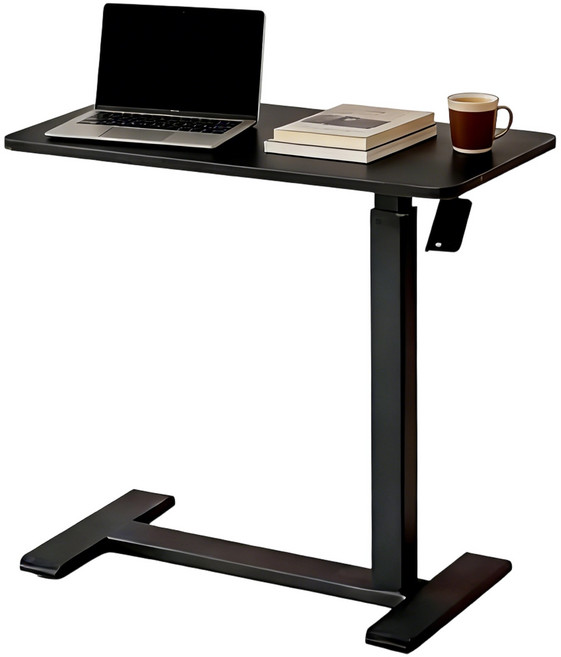 HZDMJ 높이조절 이동식 사이드테이블 쇼파 테이블 사이드데스크 침대책상 보조 책상, 블랙