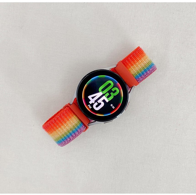갤럭시워치 호환 스포츠 루프 밴드, 22mm, 레인보우, 1개