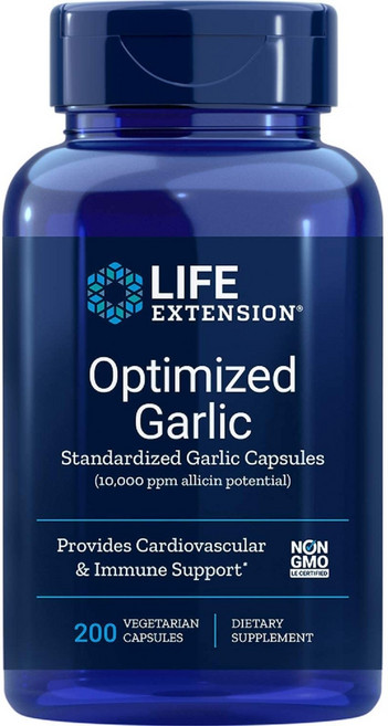 라이프익스텐션 옵티마이즈드 갈릭 베지테리안 캡슐, 기본, 1개, 200정