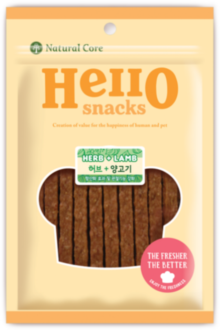 네츄럴코어 헬로 허브스낵 져키(닭고기/오리고기/양고기/소고기) 90g x 12개, 혼합맛(허브/양고기)