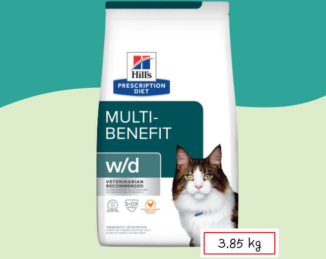 힐스 캣 고양이 처방사료 wd w/d 3.85kg, 1개